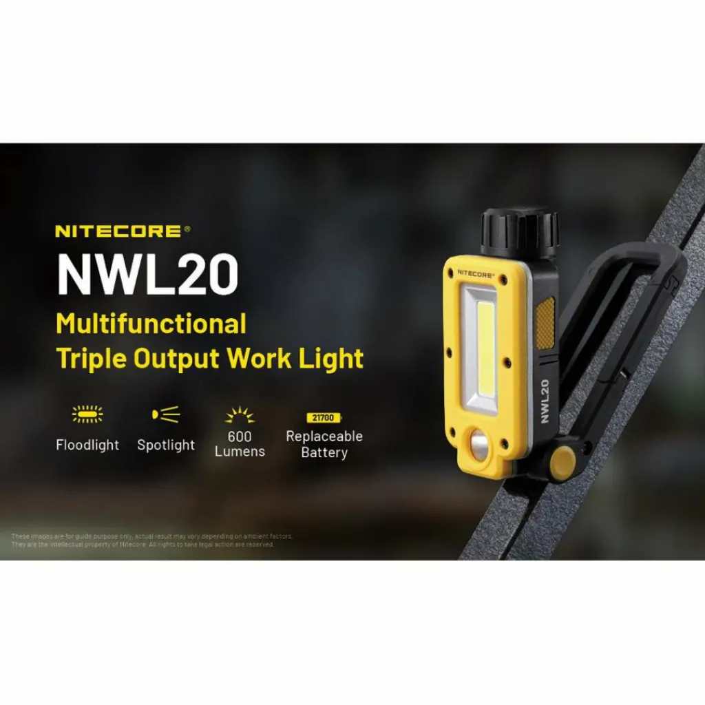 Nitecore NWL20 werklamp yellow< Verlichting|Zaklampen