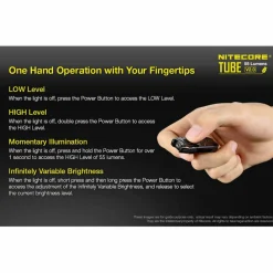 Nitecore Tube V2.0 zaklamp black< Verlichting|Zaklampen