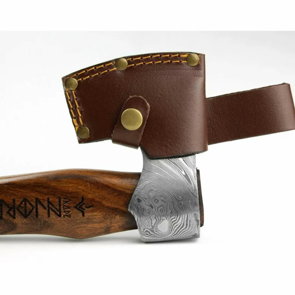 Multitools & Zakmessen-Njord Skade Damast Small Trekking kampeerbijl