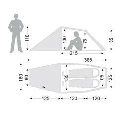 2-Persoons Tent|Tunneltenten-Nordisk Halland 2 LW 2.0 lichtgewicht tunneltent black forest green