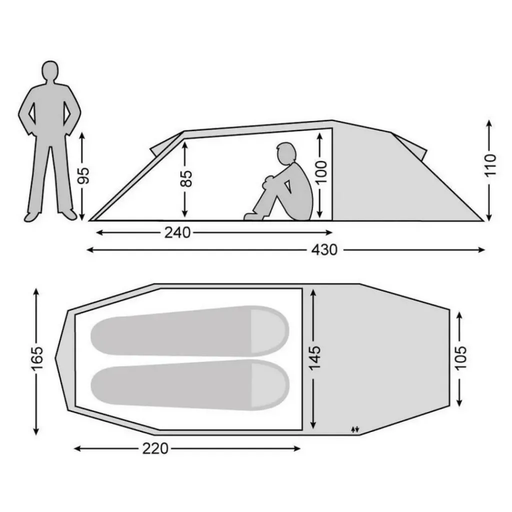 Nordisk Oppland 2 SI 2.0 lichtgewicht tunneltent green< 2-Persoons Tent|Tunneltenten