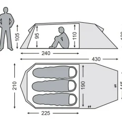 Nordisk Oppland 3 SI lichtgewicht tunneltent forest green< 3-Persoons Tent|Tunneltenten