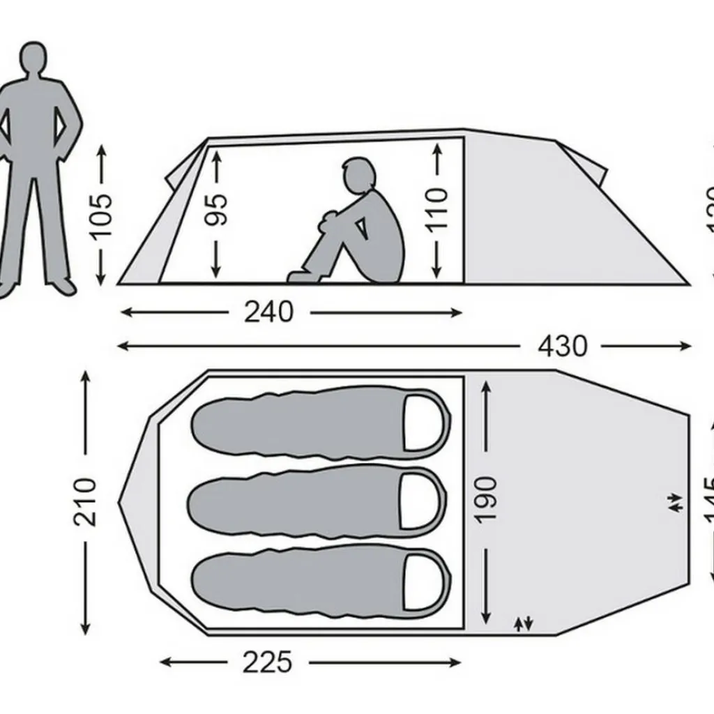 Nordisk Oppland 3 SI lichtgewicht tunneltent forest green< 3-Persoons Tent|Tunneltenten