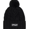 Mutsen|Wintersport-Oakley Harper Pom muts black white logo