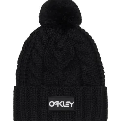 Mutsen|Wintersport-Oakley Harper Pom muts black white logo
