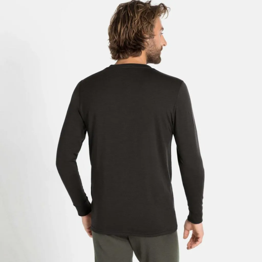 ODLO Natural 100 Merino Warm LS thermoshirt heren black< Thermokleding|Wintersport