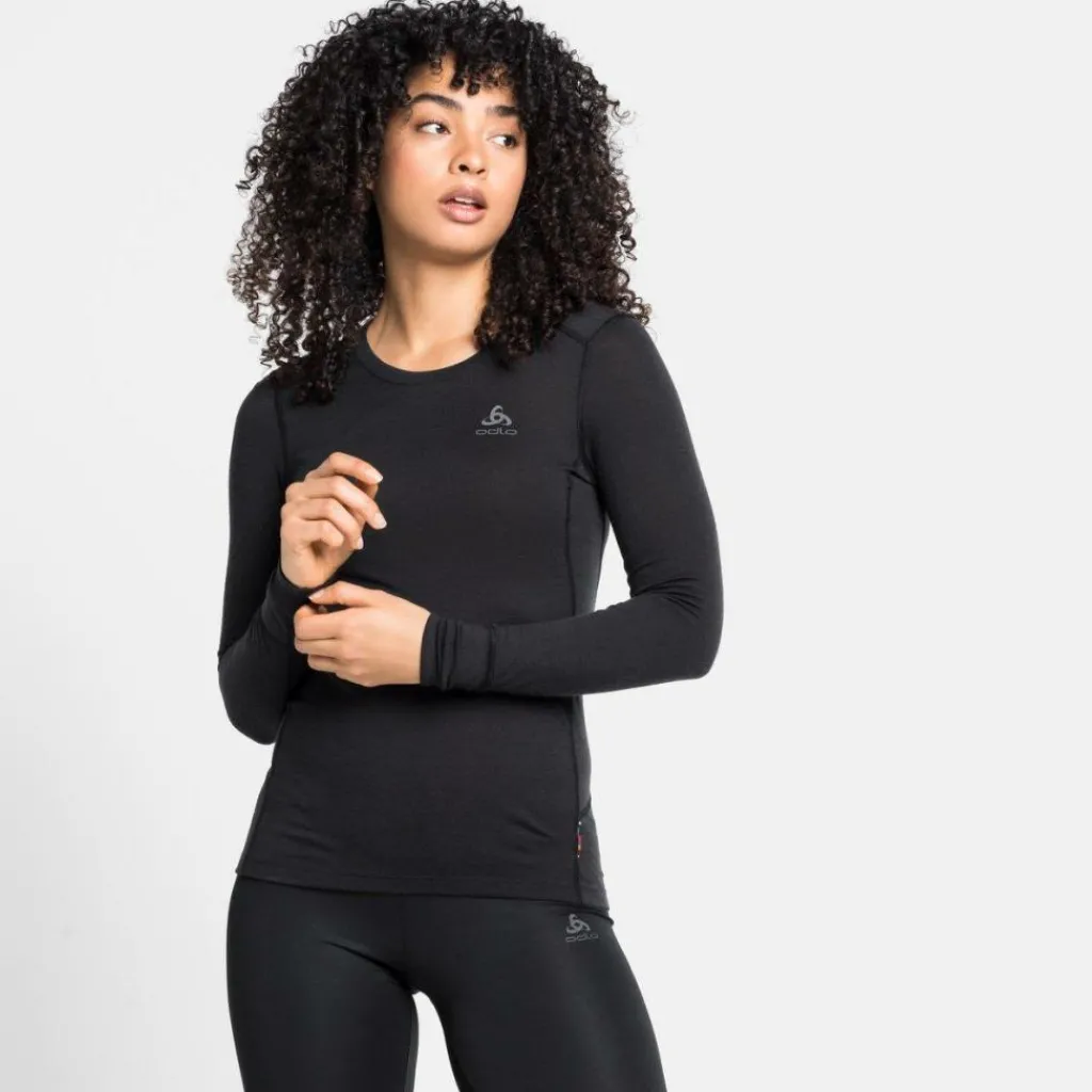 ODLO Natural 100 Merino Warm LS thermoshirt dames black< Thermokleding|Wintersport