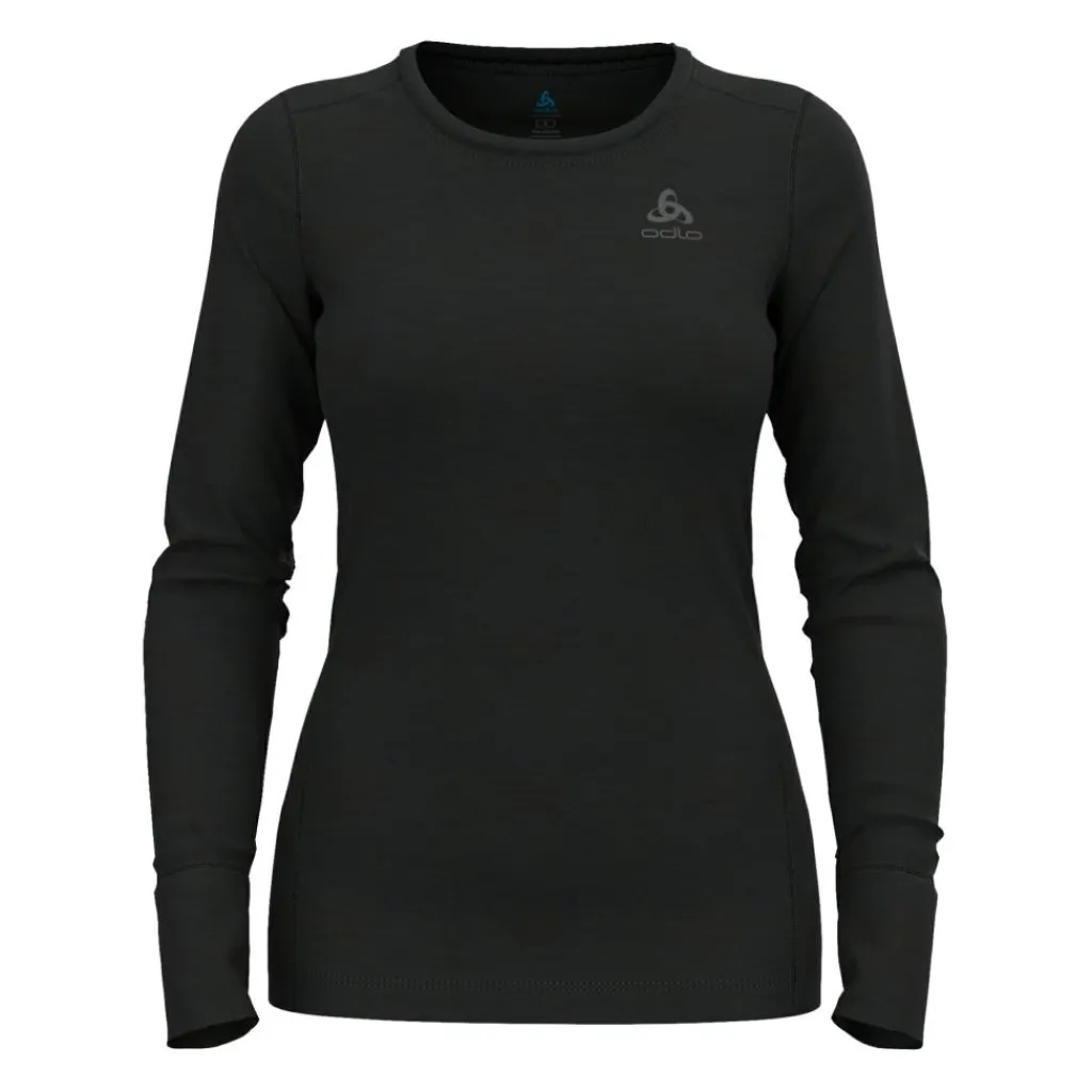 Thermokleding|Wintersport-ODLO Natural Merino 200 LS thermoshirt dames black