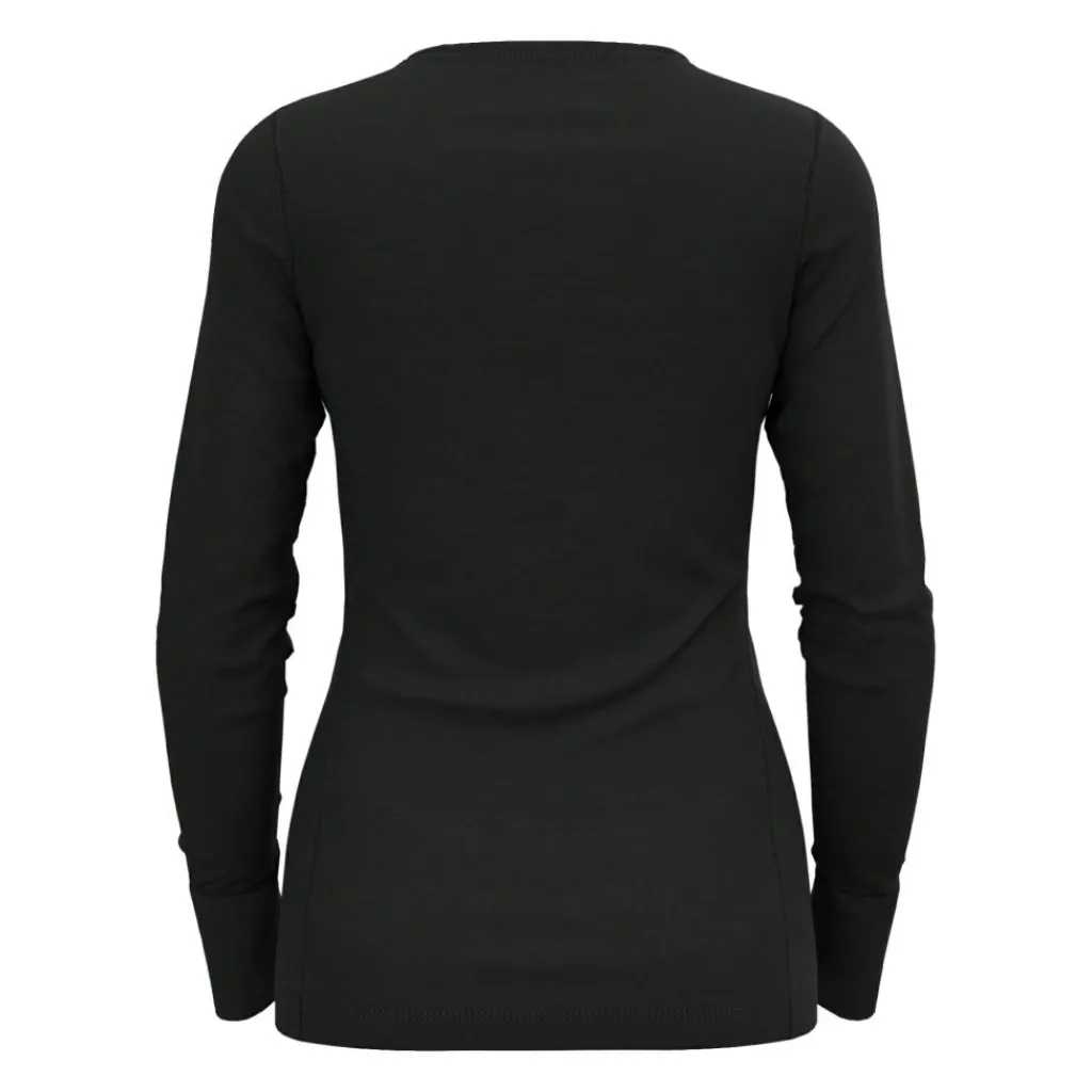 Thermokleding|Wintersport-ODLO Natural Merino 200 LS thermoshirt dames black