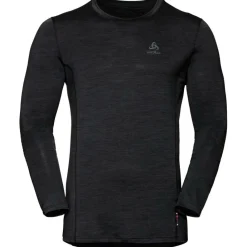Thermokleding|Wintersport-ODLO Performance Wool Light LS thermoshirt heren black