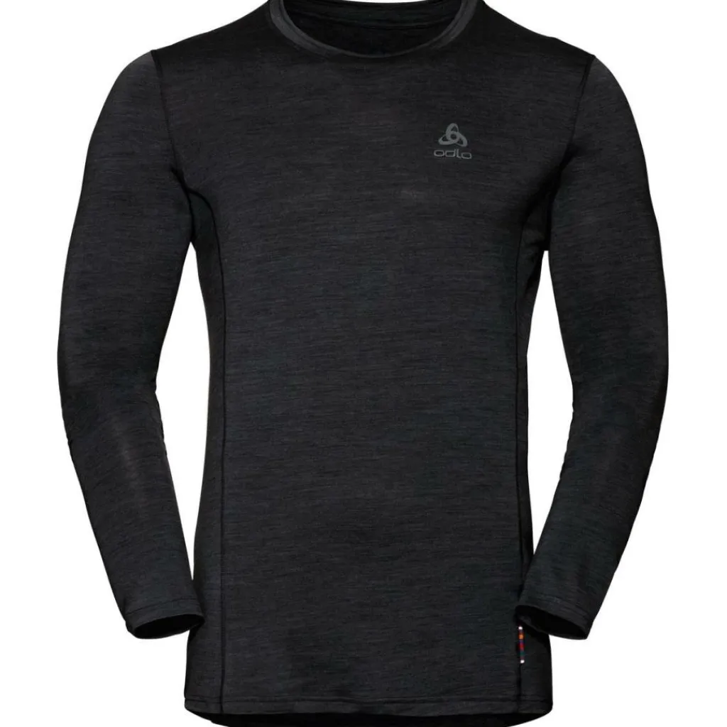Thermokleding|Wintersport-ODLO Performance Wool Light LS thermoshirt heren black
