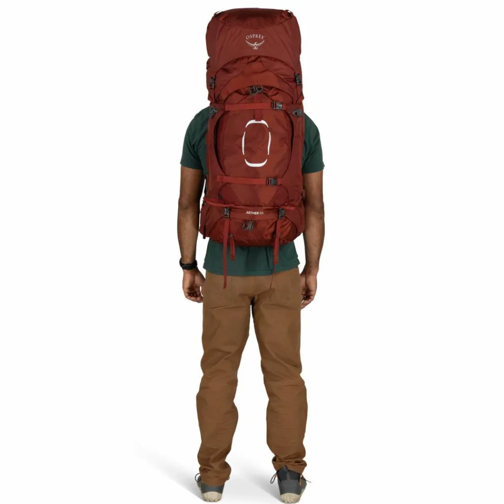 Backpacks-Osprey Aether 65 S/M backpack 65L heren deep acorn red
