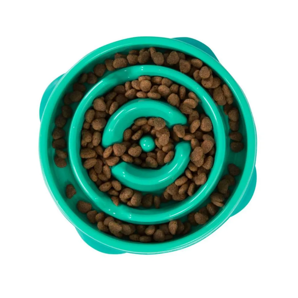 Outward Hound Fun Feeder Slo Bowl Mini voerbak groen< Hondenartikelen