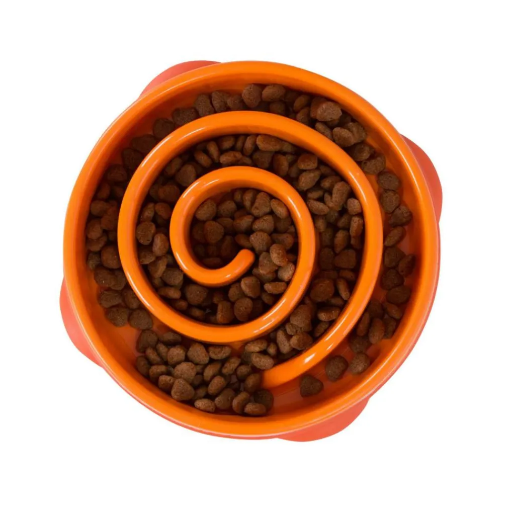 Outward Hound Fun Feeder Slo Bowl Mini voerbak oranje< Hondenartikelen