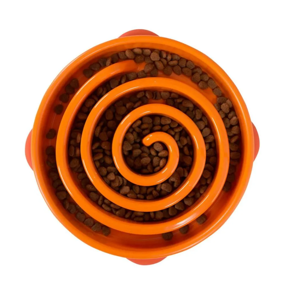 Outward Hound Fun Feeder Slo Bowl voerbak oranje< Hondenartikelen