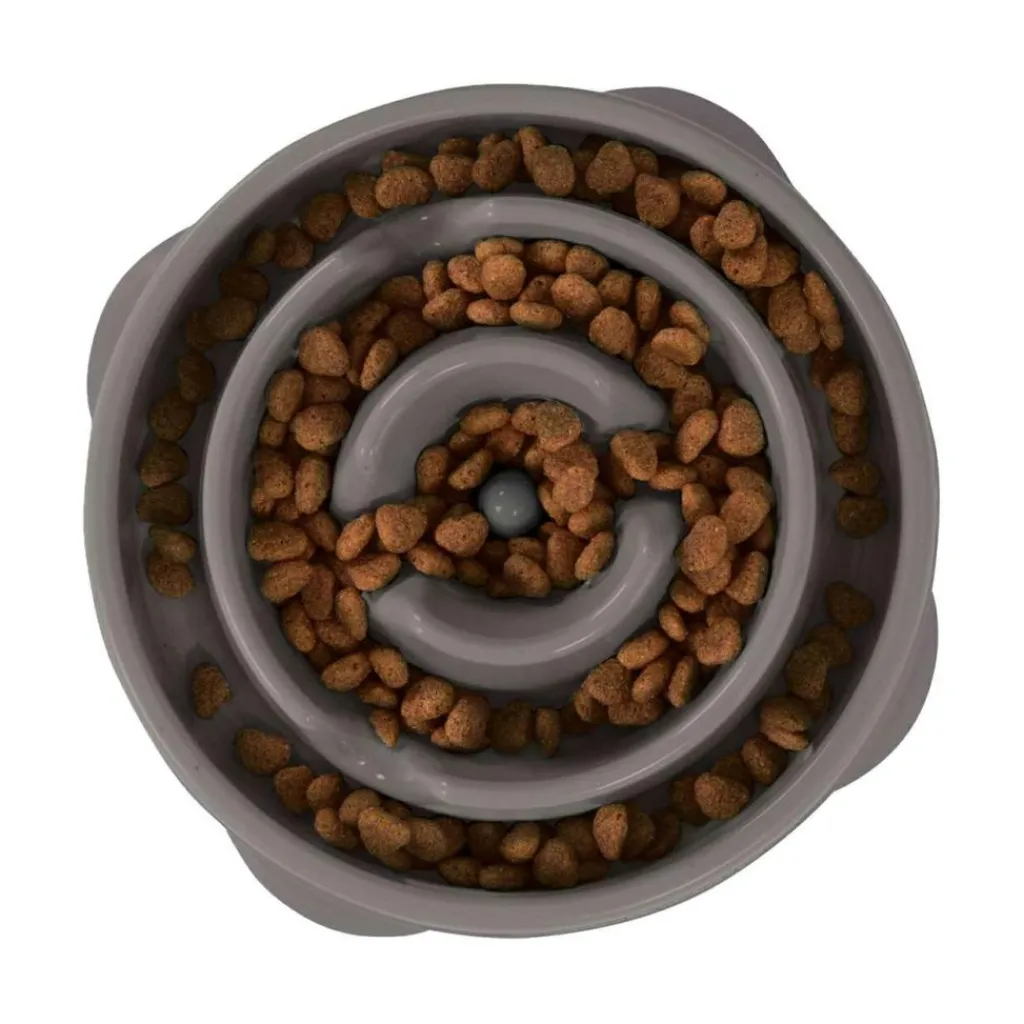 Outward Hound Fun Feeder Drop Medium voerbak grey< Hondenartikelen