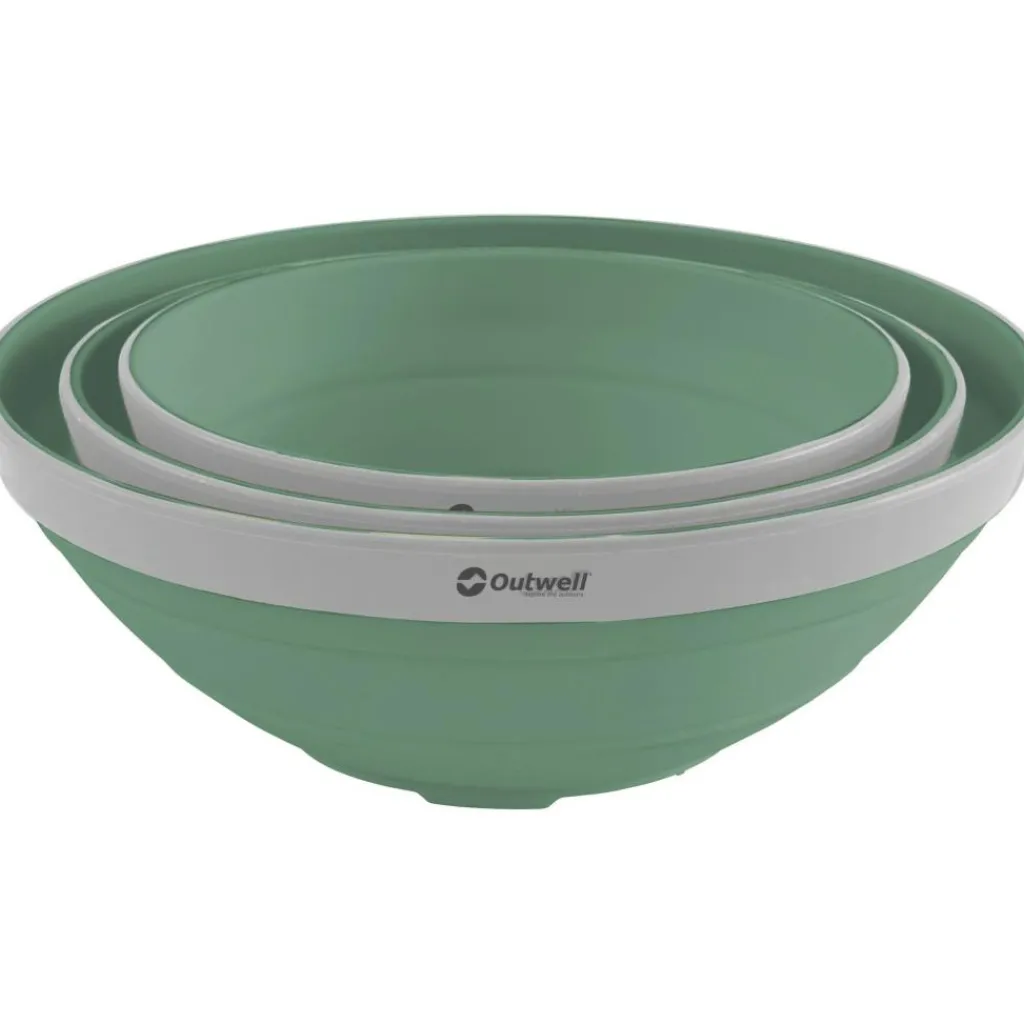 Schalen-Outwell Collaps opvouwbare schalenset 3,5 - 2 - 1,5 liter shadow green