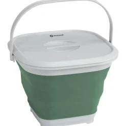 Emmers & Bakken-Outwell Collaps opvouwbare emmer vierkant met deksel 9 liter shadow green