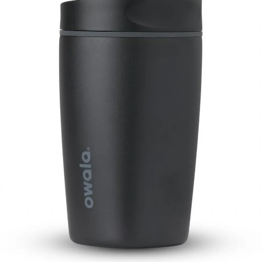 Drinkflessen-Owala SmoothSip Slider thermosbeker 355 ml very very dark