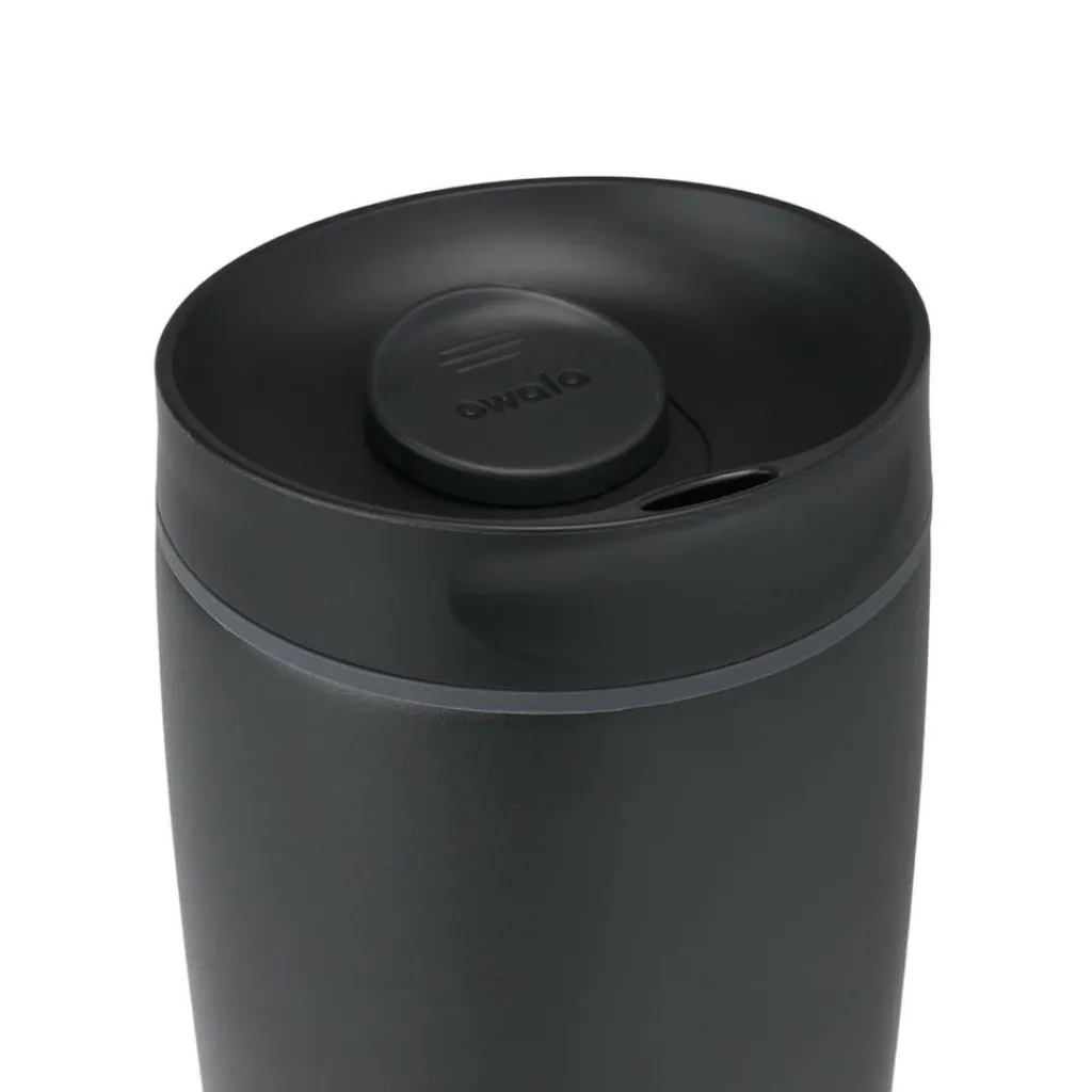 Drinkflessen-Owala SmoothSip Slider thermosbeker 355 ml very very dark