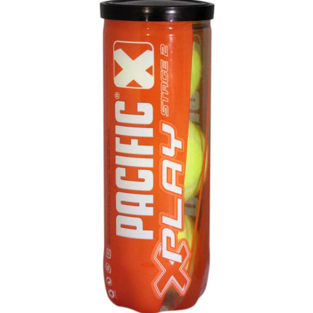 Tennisballen-Pacific X Play Stage 2 tennisballen 3-pack oranje groen