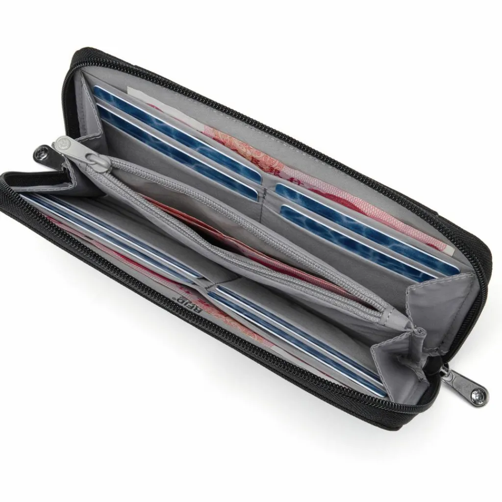 Moneybelts & Documententasjes-PacSafe RFIDsafe Continental portemonnee jet black