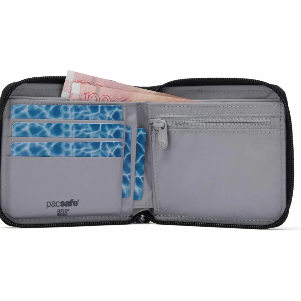 PacSafe RFIDsafe Zip Around portemonnee jet black< Moneybelts & Documententasjes