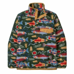 Outdoor Trui-Patagonia Lightweight Synchilla Snap-T sweater heren salmon  energy old growth green