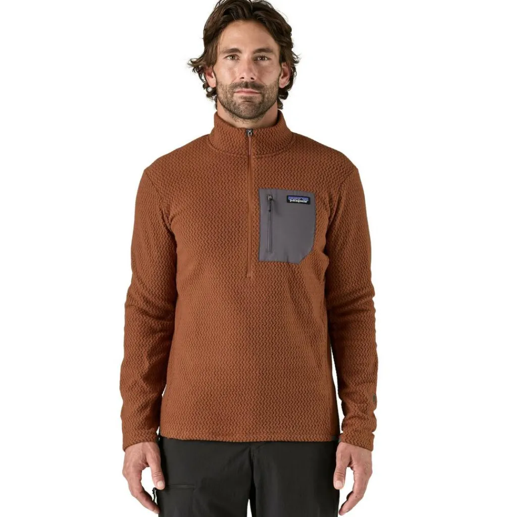 Patagonia R1 Air Zip Neck fleece sweater heren robin brown< Outdoor Trui