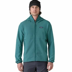 Fleece Vest-Patagonia R1 TechFace Hoody fleece vest heren wetland blue