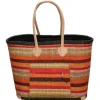 PE Florence  Raffia strandtas red< Strandtassen