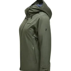 Ski Jassen|Wintersport-Peak Performance ANIMA softshell winterjas dames pine needle