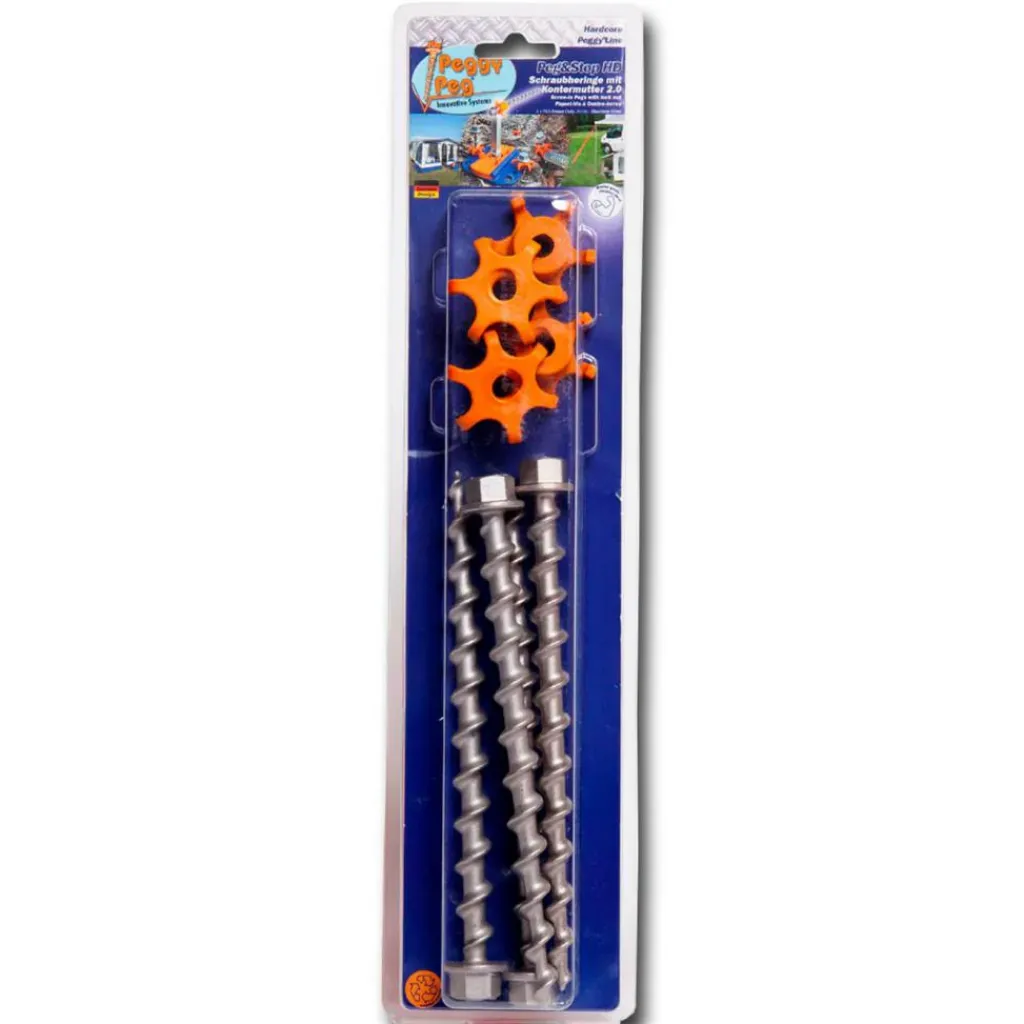 Tent Haringen-Peggy Peg Peg & Stop Heavy Duty schroefharing 20 cm per 4 stuks