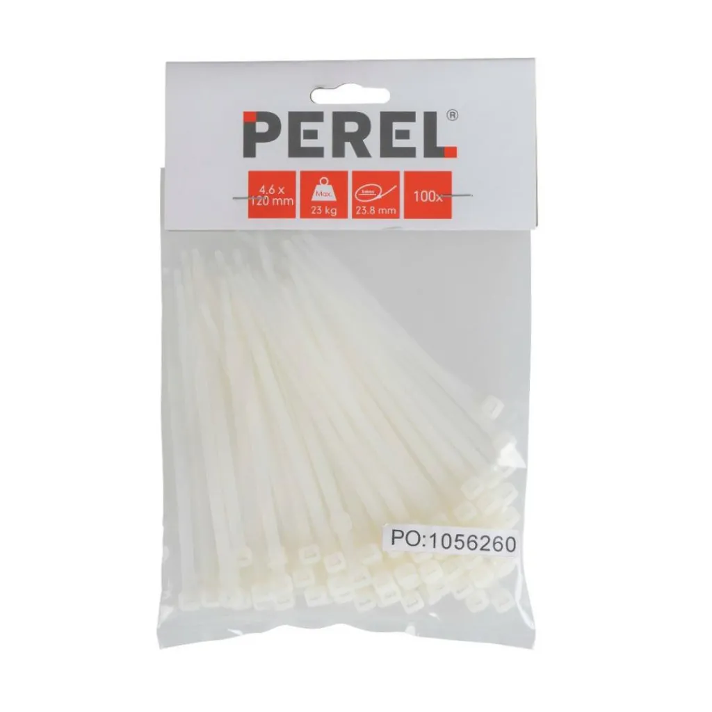 Perel Tie-wrap transparant 120 x 4,6 mm 100 stuks< Lijm, Kit & Tape