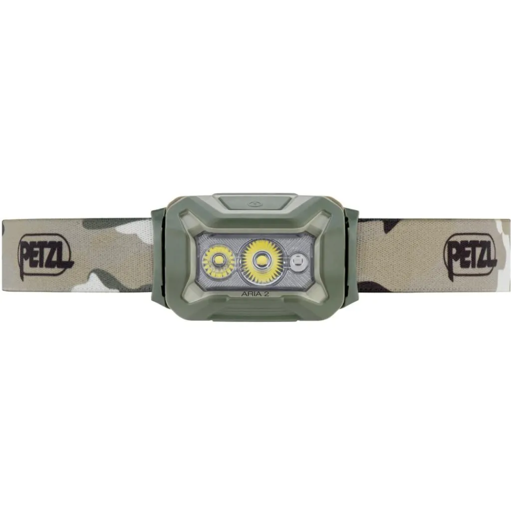 Verlichting|Hoofdlampen-Petzl Aria 2 RGB hoofdlamp camo