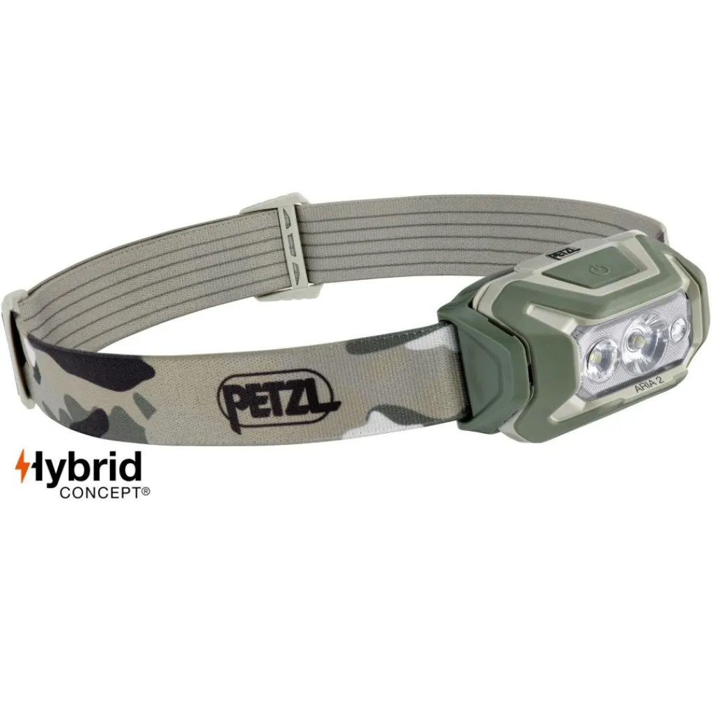 Verlichting|Hoofdlampen-Petzl Aria 2 RGB hoofdlamp camo