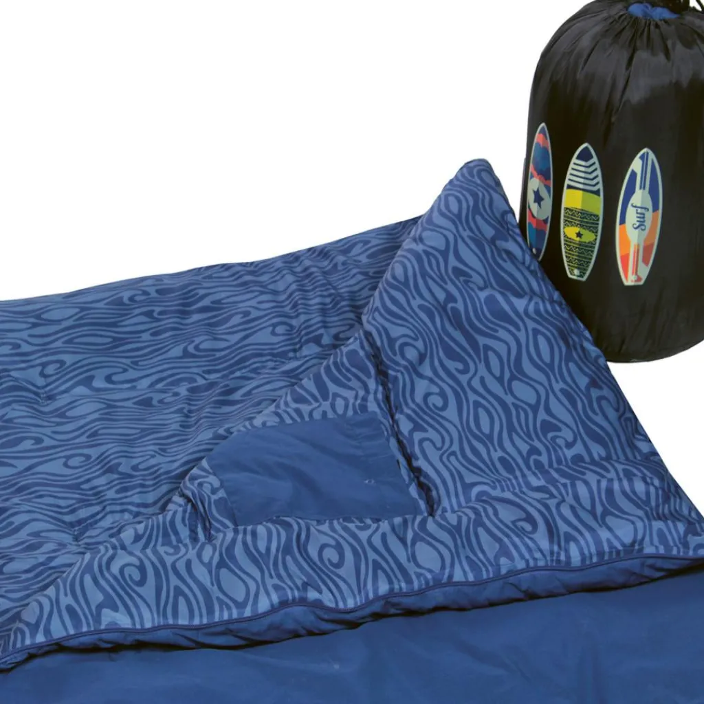Slaapzakken-Polydaun Beach House slaapzak junior blue surfboard
