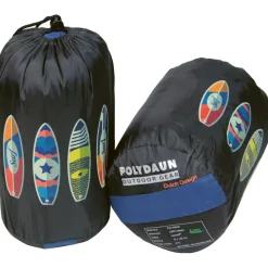 Slaapzakken-Polydaun Beach House slaapzak junior blue surfboard