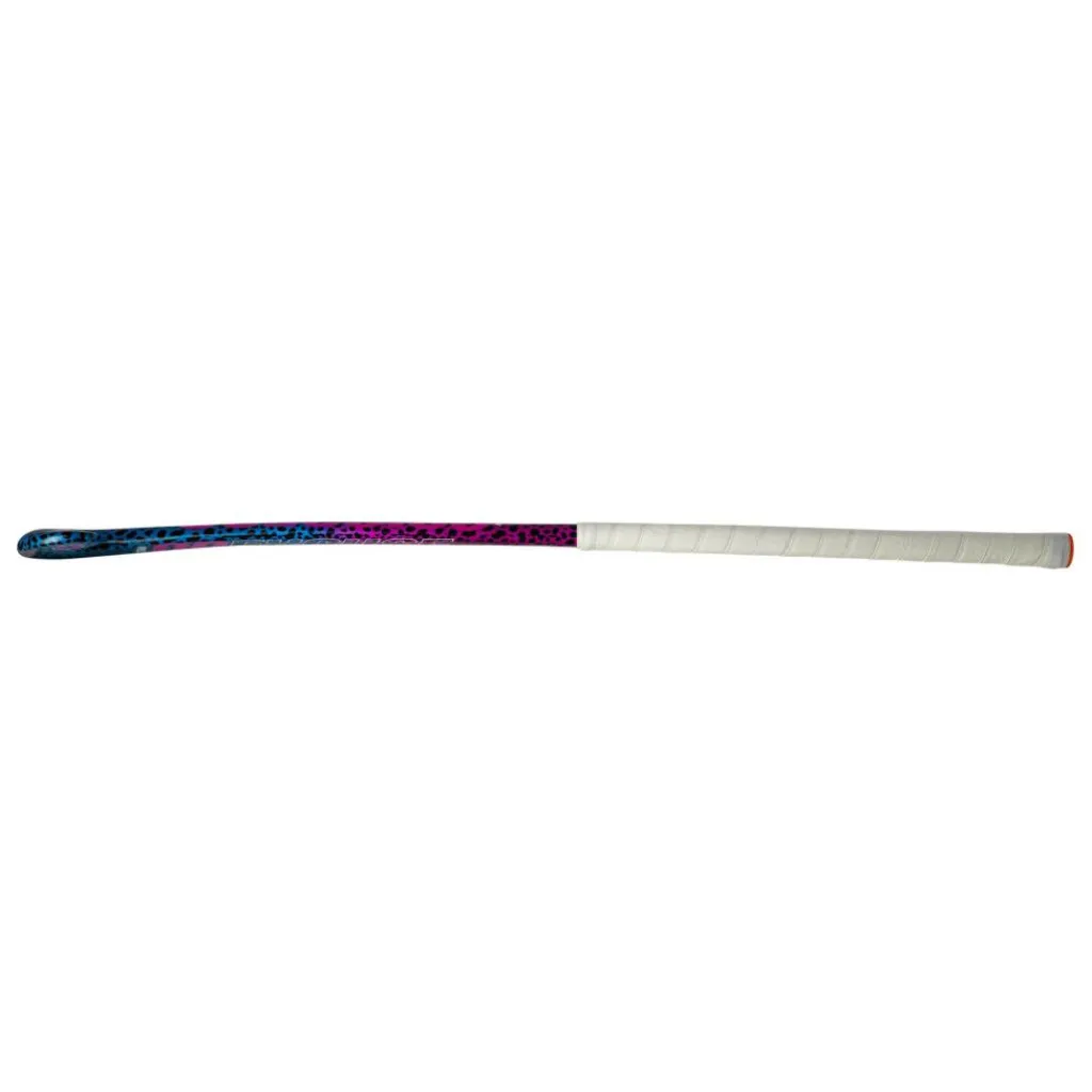Hockeystick-Princess Hockey Woodcore Mid Bow hockeystick junior leopard purple neon pink