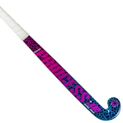 Hockeystick-Princess Hockey Woodcore Mid Bow hockeystick junior leopard purple neon pink