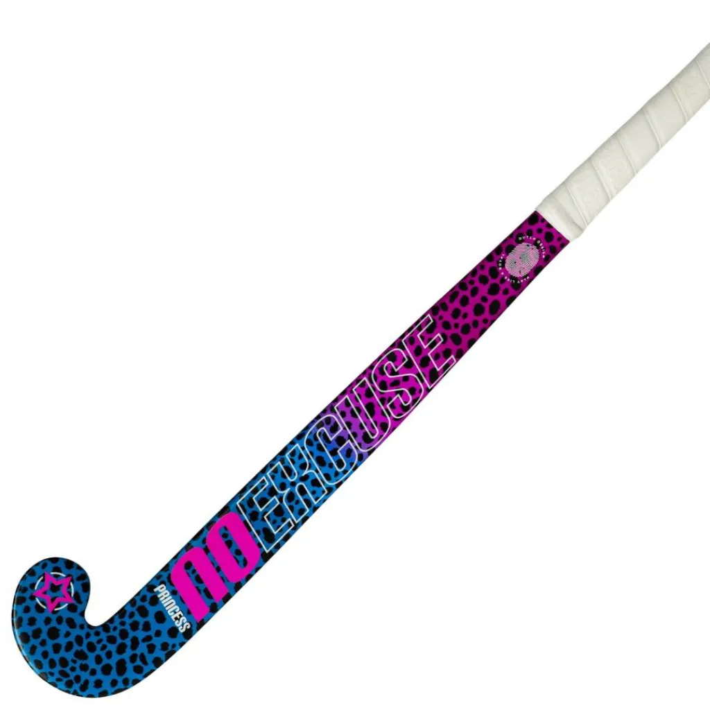 Hockeystick-Princess Hockey Woodcore Mid Bow hockeystick junior leopard purple neon pink