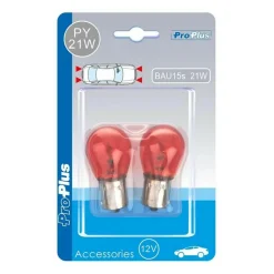 Verlichting Carrosserie-ProPlus BAU15s 12V 21W halogeenlamp oranje set van 2 stuks