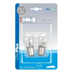 Verlichting Carrosserie-ProPlus BAY15d 12V 21-5W halogeenlamp set van 2 stuks