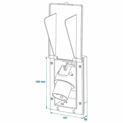 ProPlus CEE wandinvoerdoos rechthoekig wit< Camping Elektra