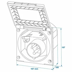 Camping Elektra-ProPlus CEE wandinvoerdoos vierkant wit