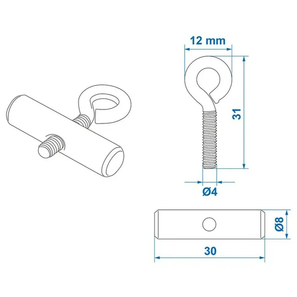 Voortent Accessoires-ProPlus Eindstop voor tentrail 8-10 mm set van 2 stuks