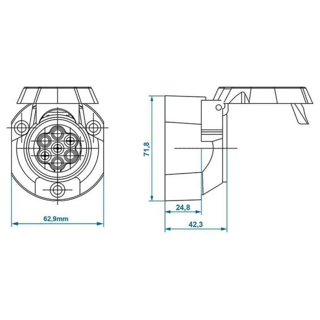 Camping Elektra-ProPlus 7+1-polige metalen stekkerdoos