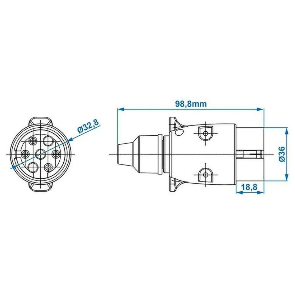 Camping Elektra-ProPlus 7-polige metalen stekker