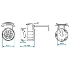 Camping Elektra-ProPlus 13-polige naar 7-polige verloopstekker