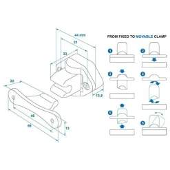 Hang- & Sluitwerk-ProPlus Scharnierende deurvanger grijs